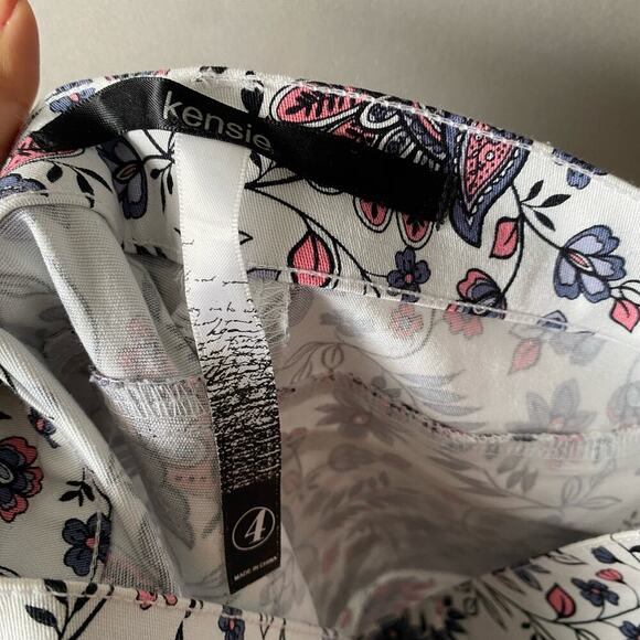 Kensie‎ sz 4 white pink floral boho pants - Picture 5 of 8